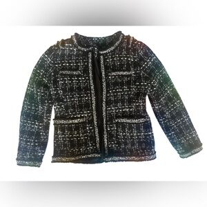 Hancy black and white tweed short jacket medium